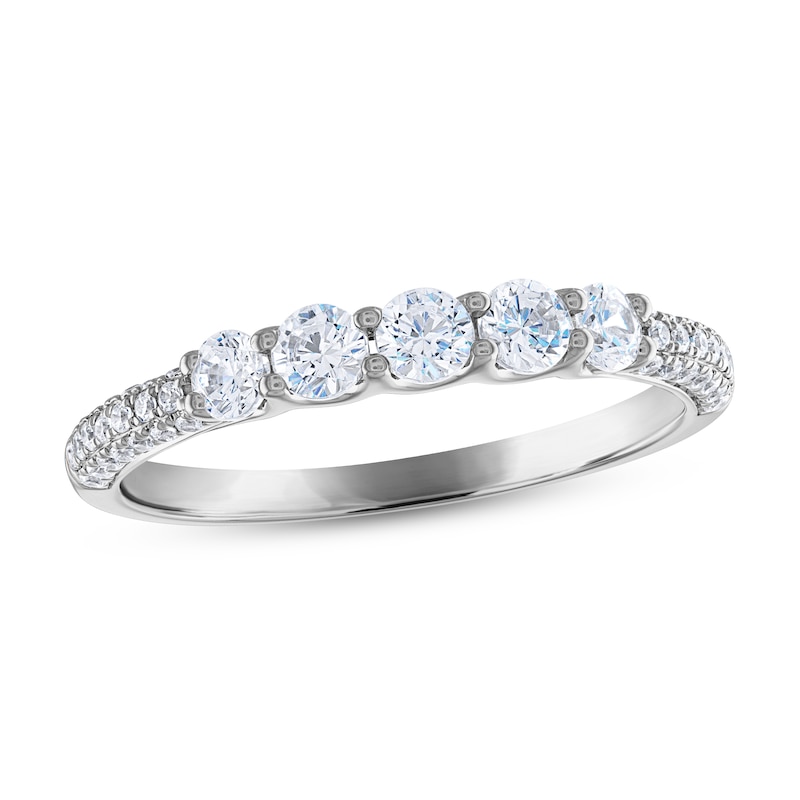 Diamond Anniversary Ring 5/8 ct tw Round-cut 14K White Gold