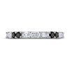 Black & White Diamond Anniversary Ring 1-1/4 ct tw Round & Emerald-cut 14K White Gold