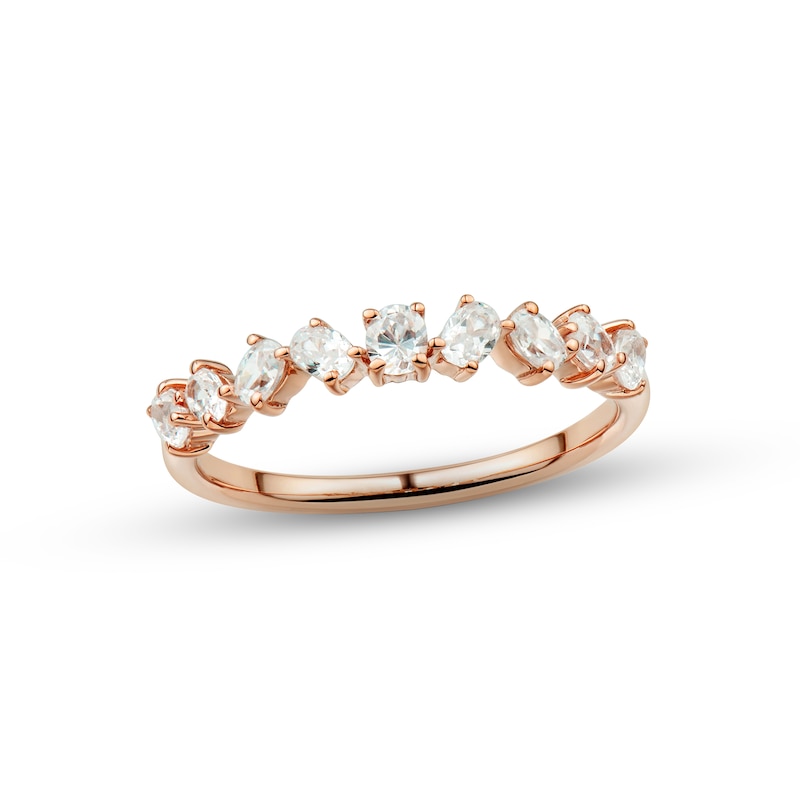 Diamond Anniversary Ring 1/2 ct tw Oval-cut 10K Rose Gold