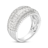 Thumbnail Image 1 of Diamond Anniversary Ring 2 ct tw Round & Baguette-cut 14K White Gold