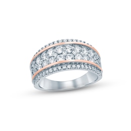 Now + Forever Diamond Anniversary Ring 1-5/8 ct tw Round-cut 14K Two-Tone Gold