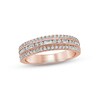 Thumbnail Image 0 of Diamond Anniversary Ring 5/8 ct tw Round & Baguette-cut 14K Rose Gold