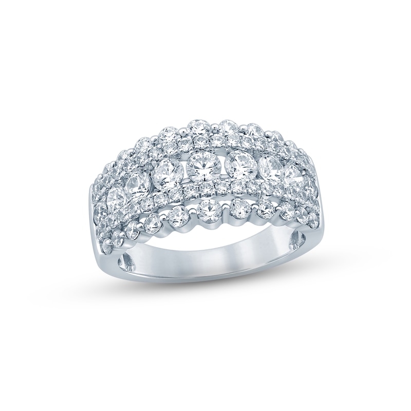 Diamond Anniversary Ring 2 ct tw Round-cut 14K White Gold