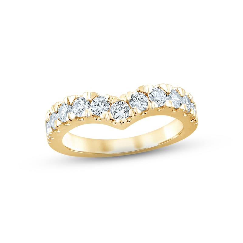 Main Image 1 of Now + Forever Diamond Contour Anniversary Ring 1 ct tw Round-cut 14K Yellow Gold