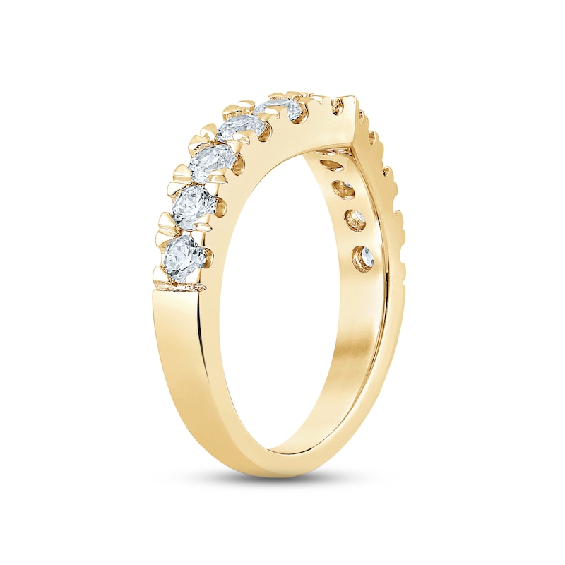Main Image 2 of Now + Forever Diamond Contour Anniversary Ring 1 ct tw Round-cut 14K Yellow Gold