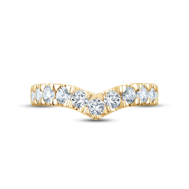 Main Image 3 of Now + Forever Diamond Contour Anniversary Ring 1 ct tw Round-cut 14K Yellow Gold