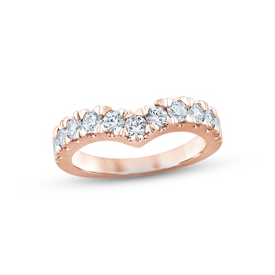 Now + Forever Diamond Contour Anniversary Ring 1 ct tw Round-cut 14K Rose Gold