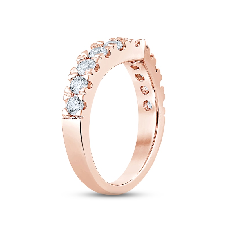 Main Image 2 of Now + Forever Diamond Contour Anniversary Ring 1 ct tw Round-cut 14K Rose Gold