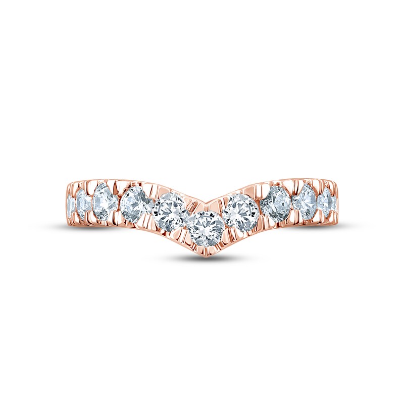 Main Image 3 of Now + Forever Diamond Contour Anniversary Ring 1 ct tw Round-cut 14K Rose Gold