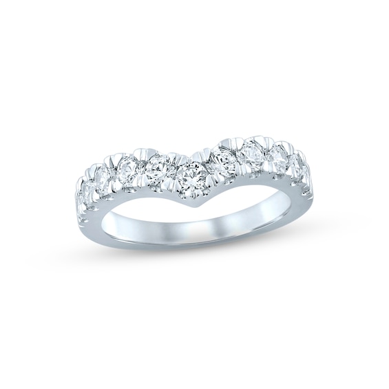Now + Forever Diamond Contour Anniversary Ring 1 ct tw Round-cut 14K White Gold