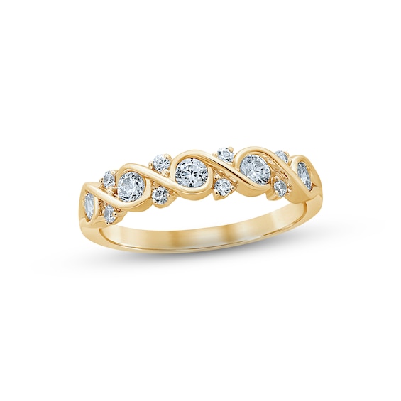 Now + Forever Diamond Anniversary Ring 1/2 ct tw Round-cut 14K Yellow Gold