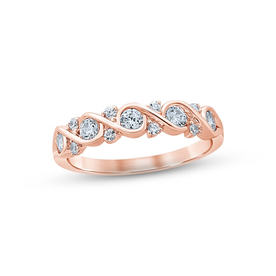 Now + Forever Diamond Anniversary Ring 1/2 ct tw Round-cut 14K Rose Gold