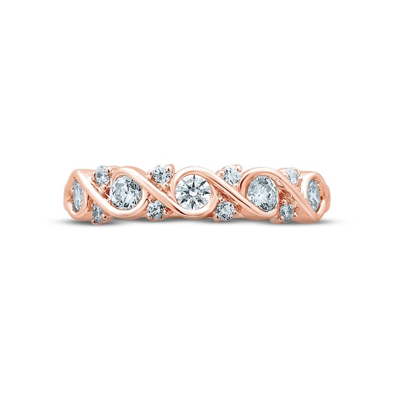 Diamond Anniversary Ring 1/2 ct tw Round-cut 14K Rose Gold
