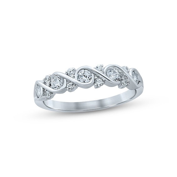 Now + Forever Diamond Anniversary Ring 1/2 ct tw Round-cut 14K White Gold