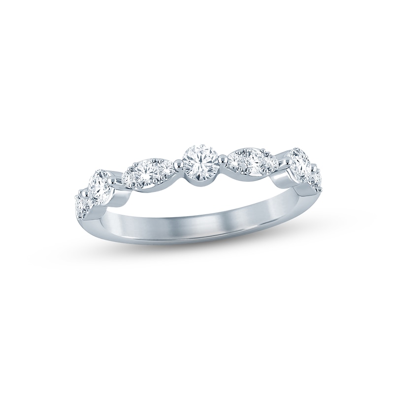 Diamond Anniversary Ring 1/2 ct tw Round-cut 14K White Gold