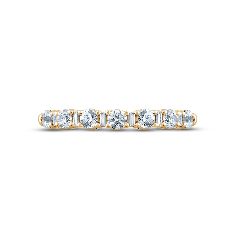 Main Image 3 of Now + Forever Diamond Anniversary Ring 1/2 ct tw Round & Baguette-cut 14K Yellow Gold
