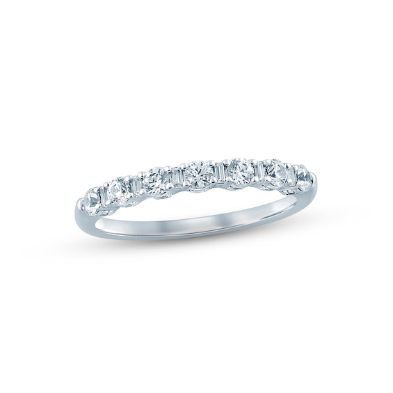 Now + Forever Diamond Anniversary Ring 1/2 ct tw Round & Baguette-cut 14K Gold