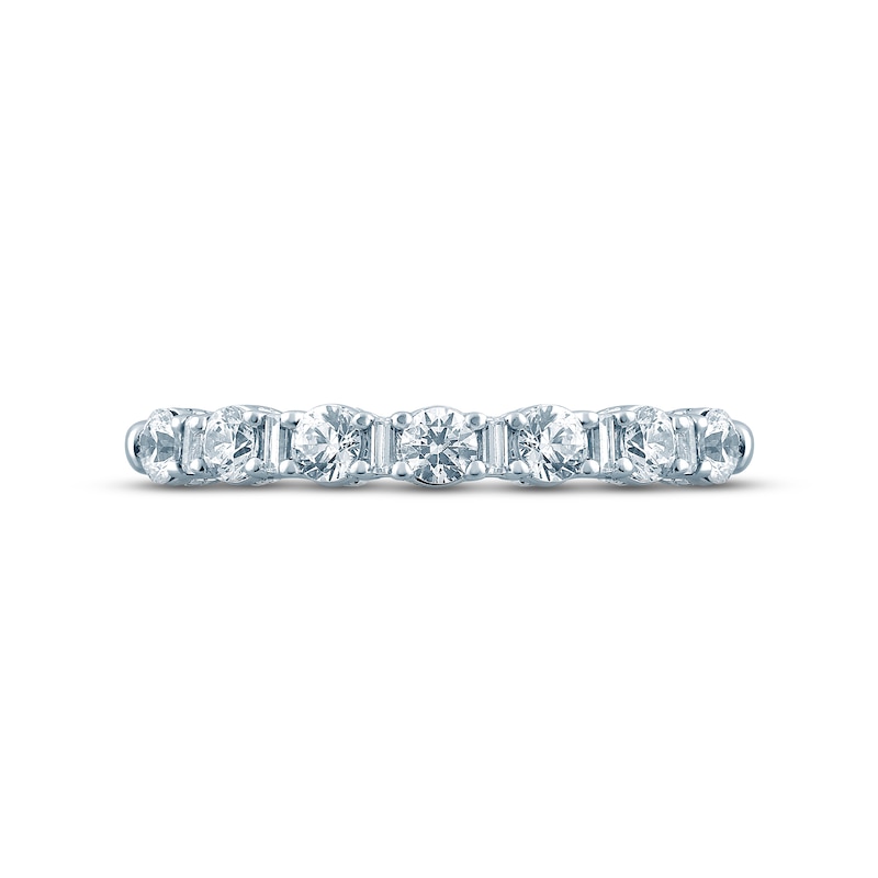 Main Image 3 of Now + Forever Diamond Anniversary Ring 1/2 ct tw Round & Baguette-cut 14K White Gold