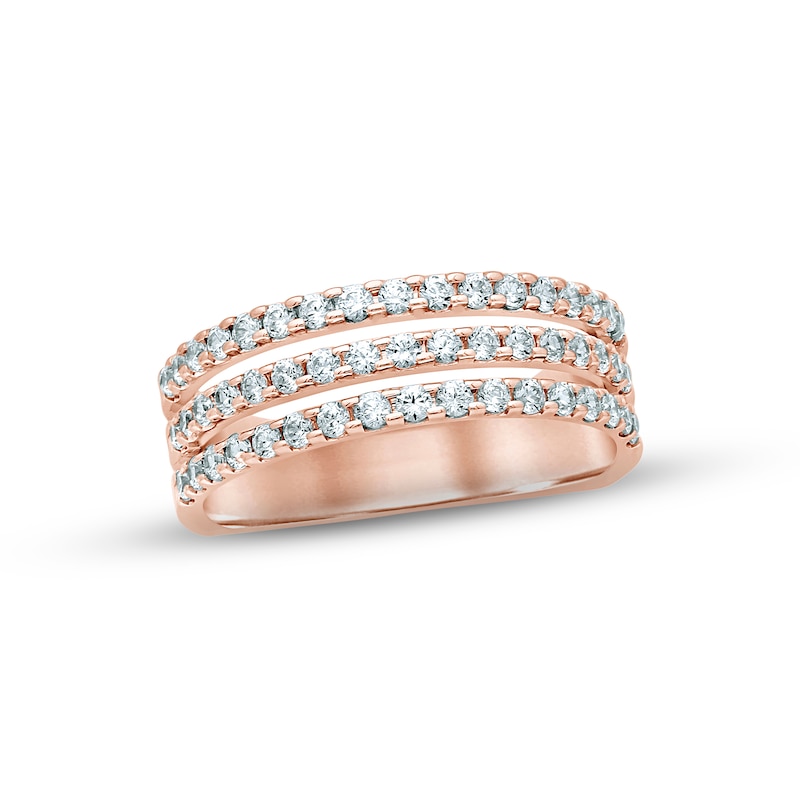 Diamond Anniversary Ring 3/4 ct tw Round-cut 14K Rose Gold