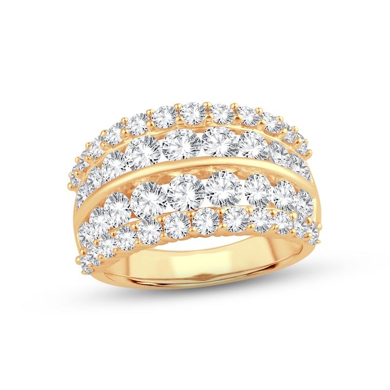 Diamond Anniversary Ring 3 ct tw Round-cut 14K Yellow Gold