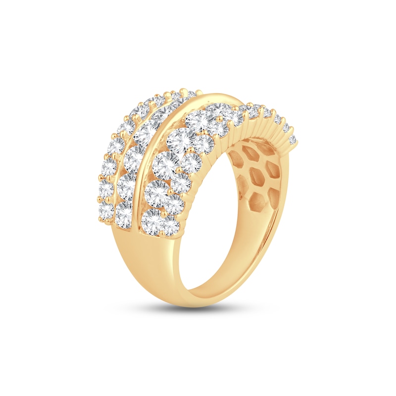 Diamond Anniversary Ring 3 ct tw Round-cut 14K Yellow Gold