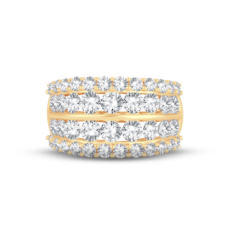 Diamond Anniversary Ring 3 ct tw Round-cut 14K Yellow Gold