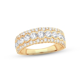 Now + Forever Diamond Anniversary Ring 1-1/2 ct tw Round-cut 14K Yellow Gold