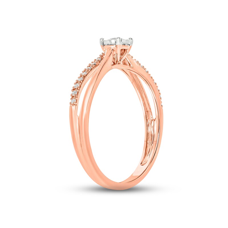 Diamond Promise Ring 1/6 ct tw Round-cut 10K Rose Gold