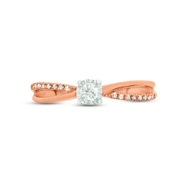 Main Image 3 of Diamond Split Shank Promise Ring 1/6 ct tw 10K Rose Gold