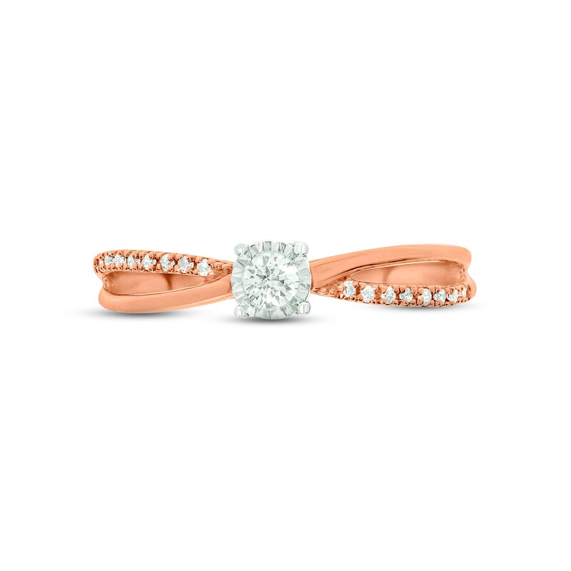 Diamond Promise Ring 1/6 ct tw Round-cut 10K Rose Gold