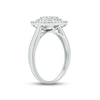 Thumbnail Image 2 of Multi-Diamond Double Cushion Halo Promise Ring 1/2 ct tw 10K White Gold