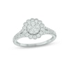 Thumbnail Image 1 of Multi-Diamond Flower Halo Promise Ring 3/4 ct tw 10K White Gold