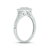 Thumbnail Image 2 of Multi-Diamond Flower Halo Promise Ring 3/4 ct tw 10K White Gold