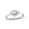 Thumbnail Image 1 of Princess-Cut Diamond Cushion Halo Promise Ring 1/5 ct tw 10K White Gold