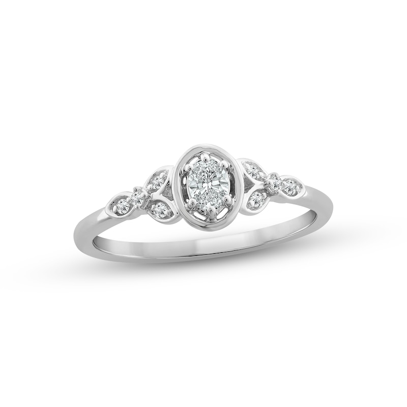 Main Image 1 of Oval-Cut Diamond Promise Ring 1/4 ct tw 10K White Gold