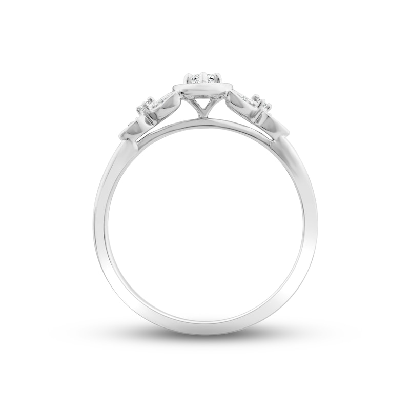 Main Image 3 of Oval-Cut Diamond Promise Ring 1/4 ct tw 10K White Gold