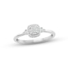 Thumbnail Image 1 of Multi-Diamond Cushion Halo Promise Ring 1/10 ct tw 10K White Gold