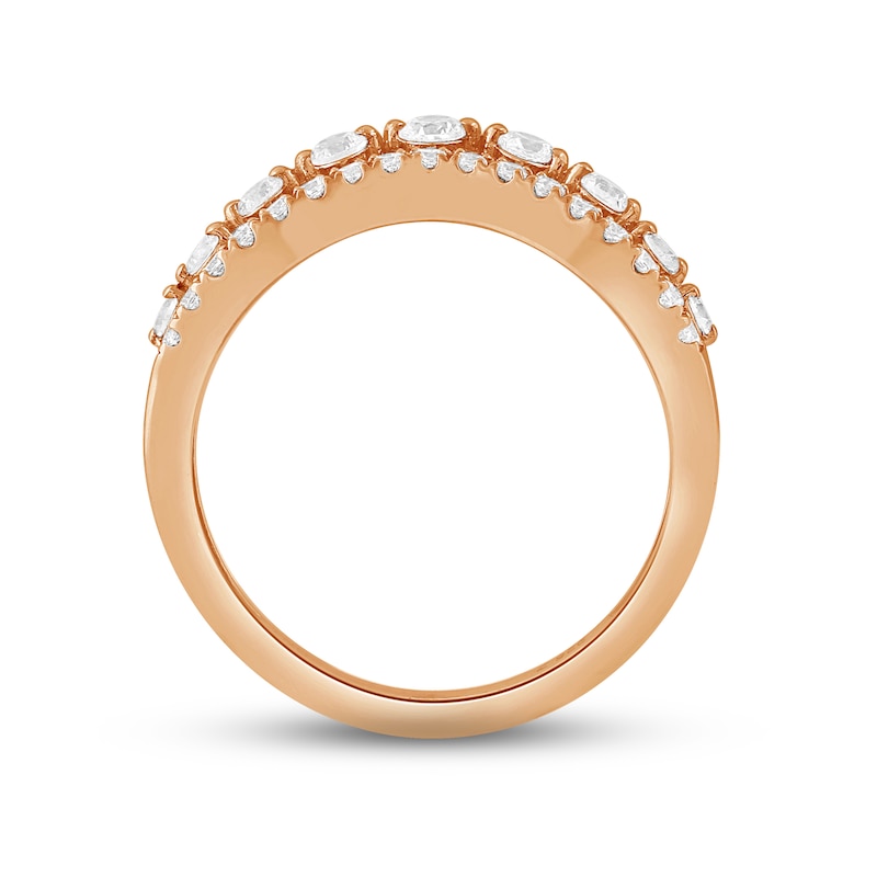 Main Image 3 of Now + Forever Diamond Contour Anniversary Ring 1/2 ct tw Round-cut 14K Rose Gold
