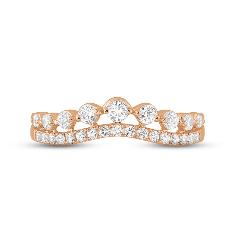 Main Image 4 of Now + Forever Diamond Contour Anniversary Ring 1/2 ct tw Round-cut 14K Rose Gold