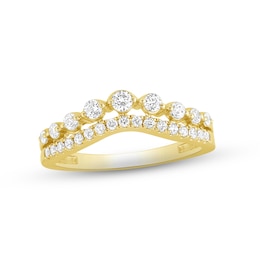 Now + Forever Diamond Contour Anniversary Ring 1/2 ct tw Round-cut 14K Yellow Gold