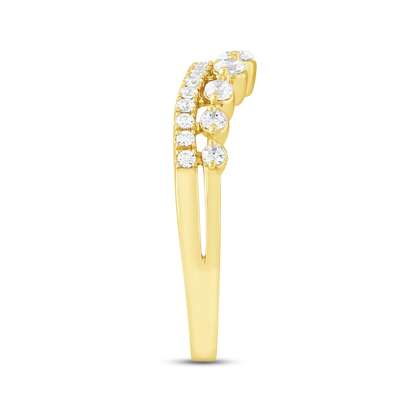 Main Image 2 of Now + Forever Diamond Contour Anniversary Ring 1/2 ct tw Round-cut 14K Yellow Gold