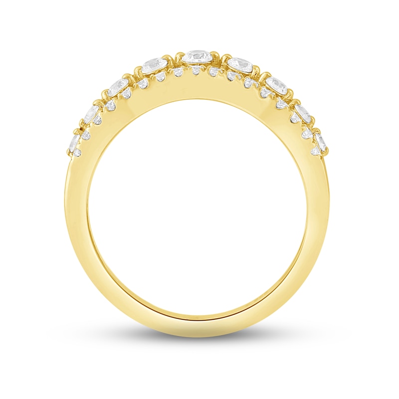 Diamond Contour Anniversary Ring 1/2 ct tw Round-cut 14K Yellow Gold