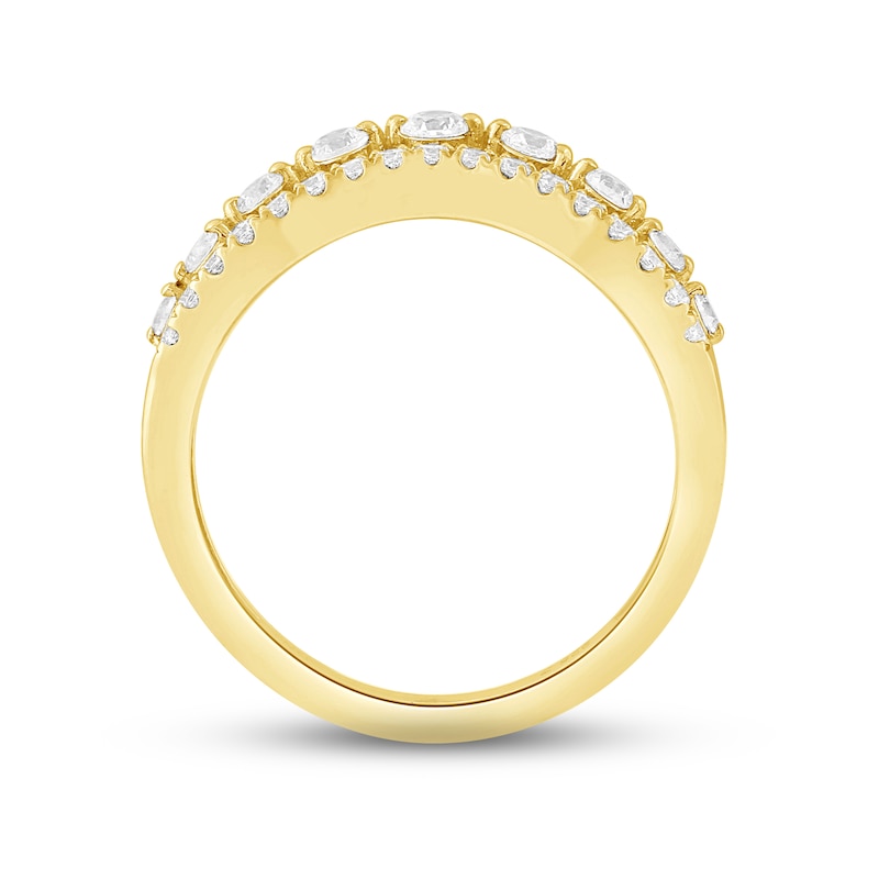 Main Image 3 of Now + Forever Diamond Contour Anniversary Ring 1/2 ct tw Round-cut 14K Yellow Gold