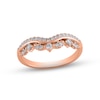 Thumbnail Image 1 of Now + Forever Diamond Contour Anniversary Ring 1/3 ct tw Round-cut 14K Rose Gold