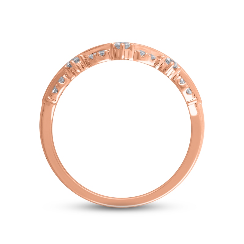 Main Image 2 of Now + Forever Diamond Contour Anniversary Ring 1/3 ct tw Round-cut 14K Rose Gold