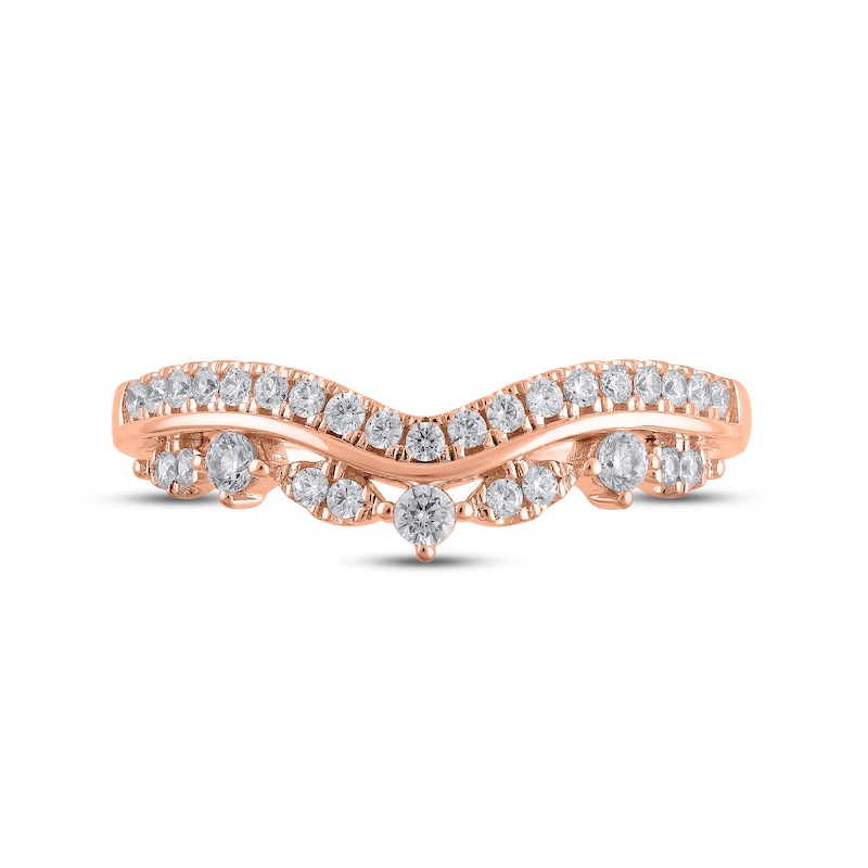 Main Image 3 of Now + Forever Diamond Contour Anniversary Ring 1/3 ct tw Round-cut 14K Rose Gold