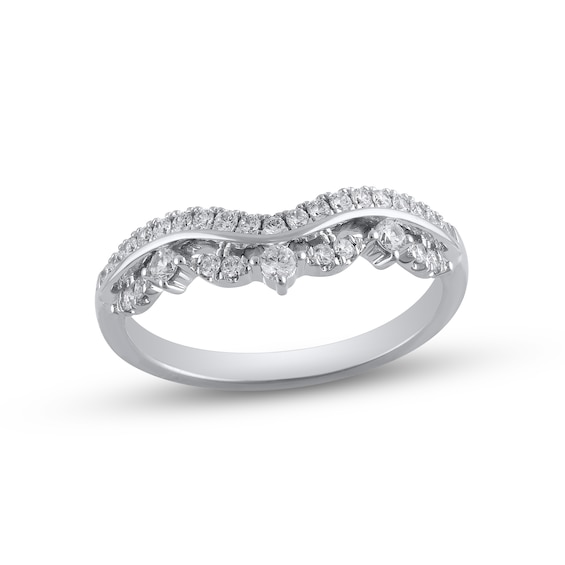 Now + Forever Diamond Contour Anniversary Ring 1/3 ct tw Round-cut 14K White Gold