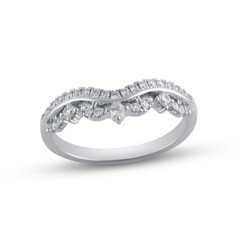 Main Image 1 of Now + Forever Diamond Contour Anniversary Ring 1/3 ct tw Round-cut 14K White Gold