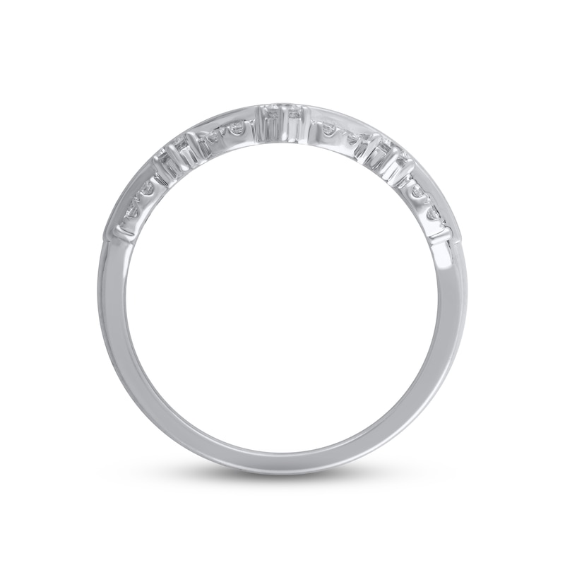 Main Image 2 of Now + Forever Diamond Contour Anniversary Ring 1/3 ct tw Round-cut 14K White Gold