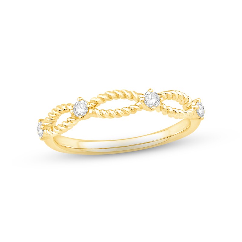 Diamond Rope Anniversary Ring 1/6 ct tw Round-cut 10K Yellow Gold